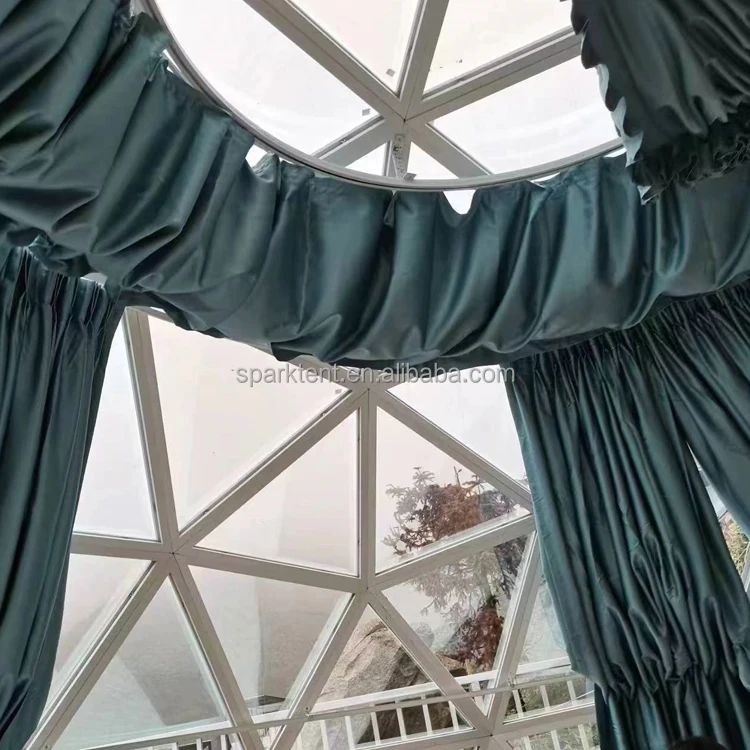 Wholesale Waterproof aluminum glass dome home, fiberglass mirror glass dome house for sale