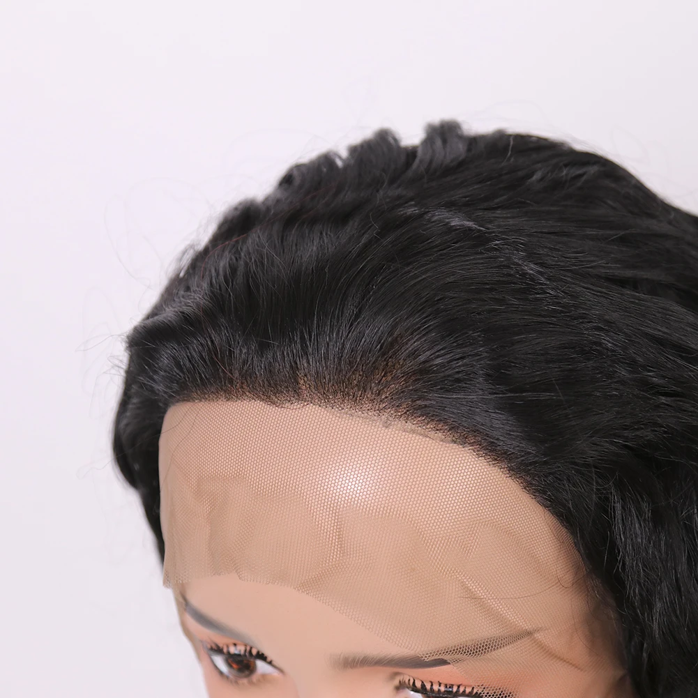
Synthetic Lace Wig Natural Color Water Wave Long Black Hair Heat Resistant High Quality Soft Front Lace Wig Halloween Dress 
