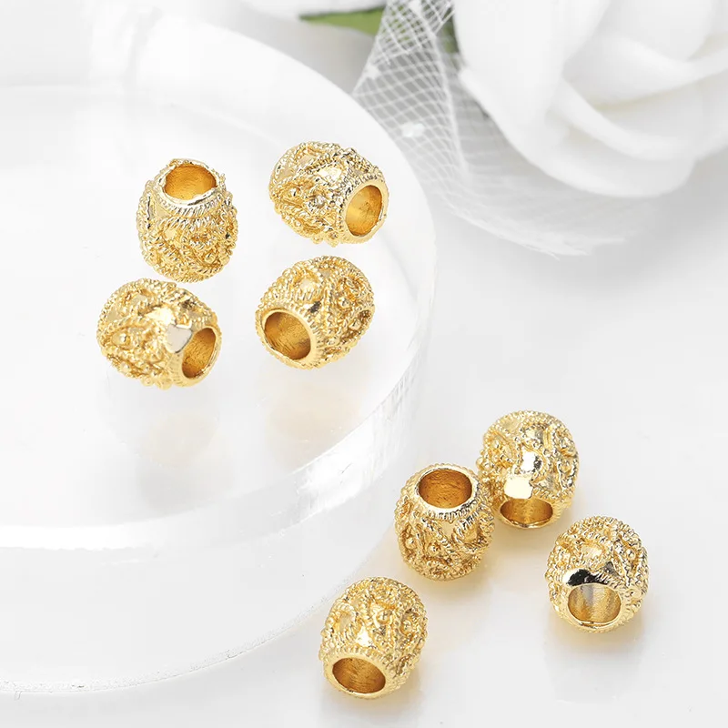 High quality Semi-finished DIY jewelry Bracelet Findings accessories connection bead Copper brass round Connect spacer beads