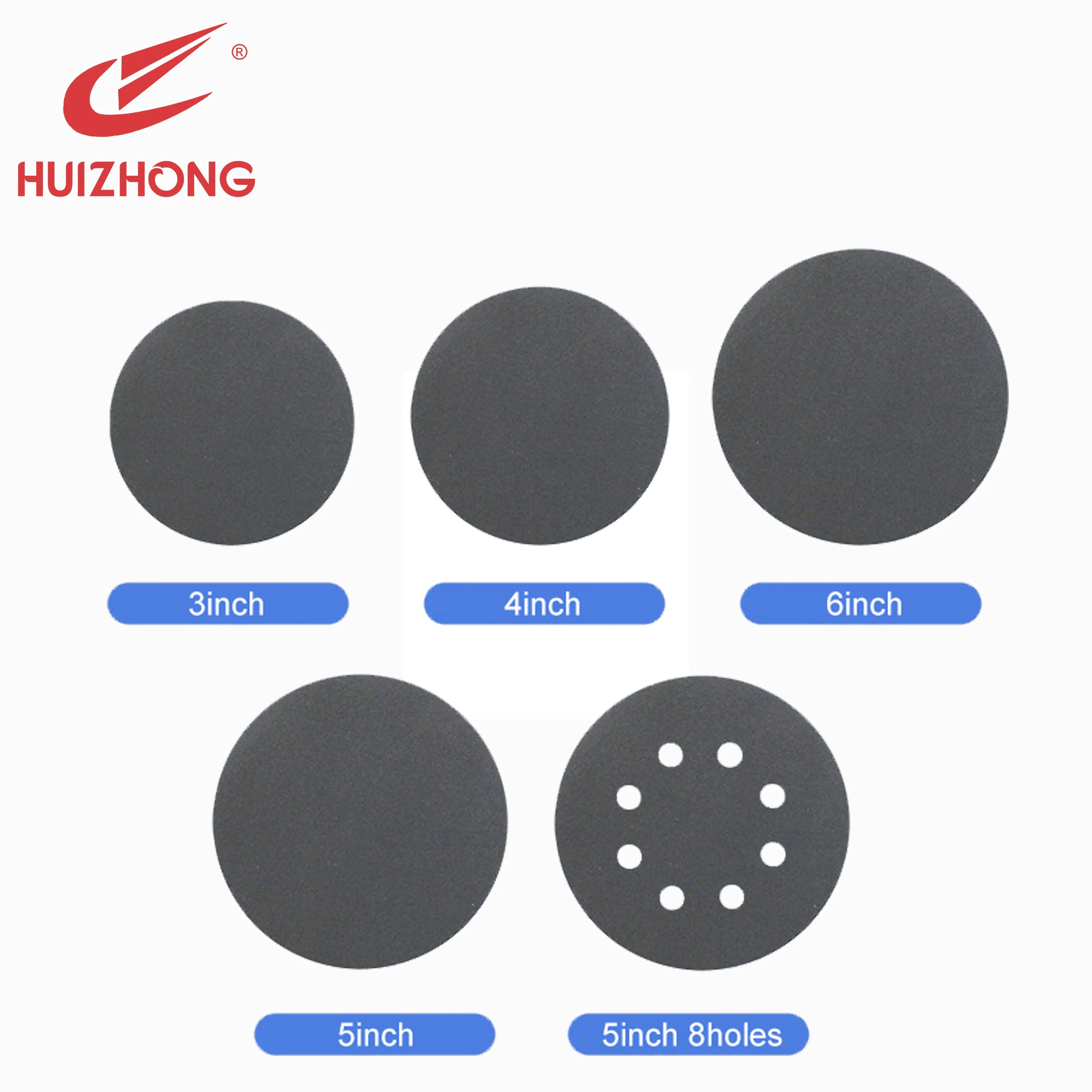 High-Density 125mm Black Silicon Carbide Sanding Disc Waterproof Abrasive Tools Rubber Kraft Paper Stone OEM Customizable