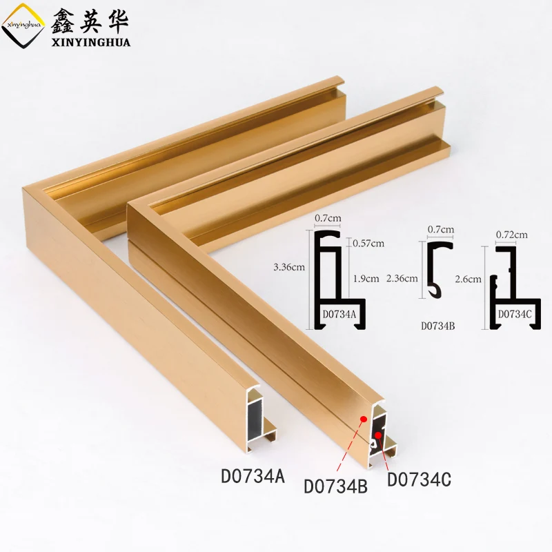 A1-A6 Black Titanium Gold Single Strip Opening Aluminium Frame Diploma Metal Frame Aluminum Clip Photo Picture Snap Frame