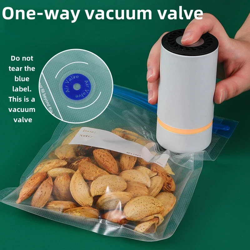 Reusable Vacuum Food Storage Bags Vacuum Zipper Bags with hand pump