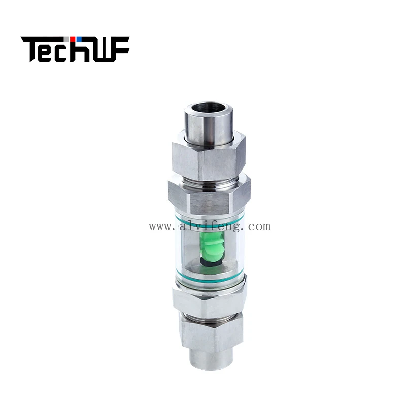 Professional Manufacturer Stainless Steel Tubular Flow Detector Thread End Water Flow Indicator with Paddle Wheel