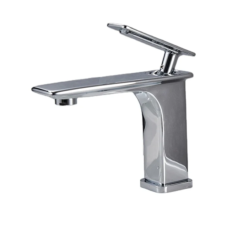 Смеситель для раковины WUHUANG, лидер продаж, смеситель для раковины в ванной комнате, смеситель из твердой латуни, хром, одна ручка