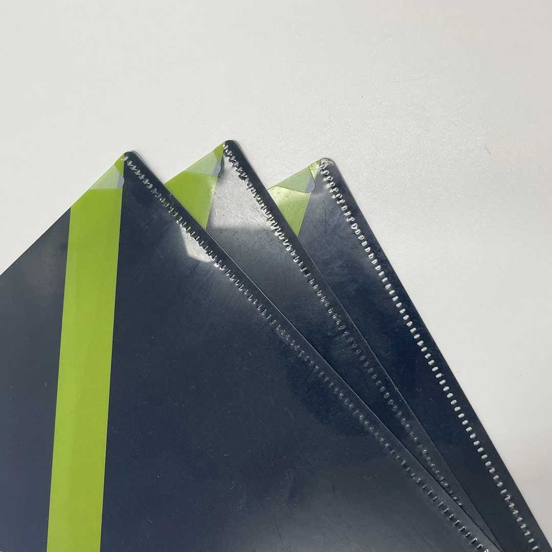 Dark color plastic folder customized design L shape file folder PP pockets folders for office