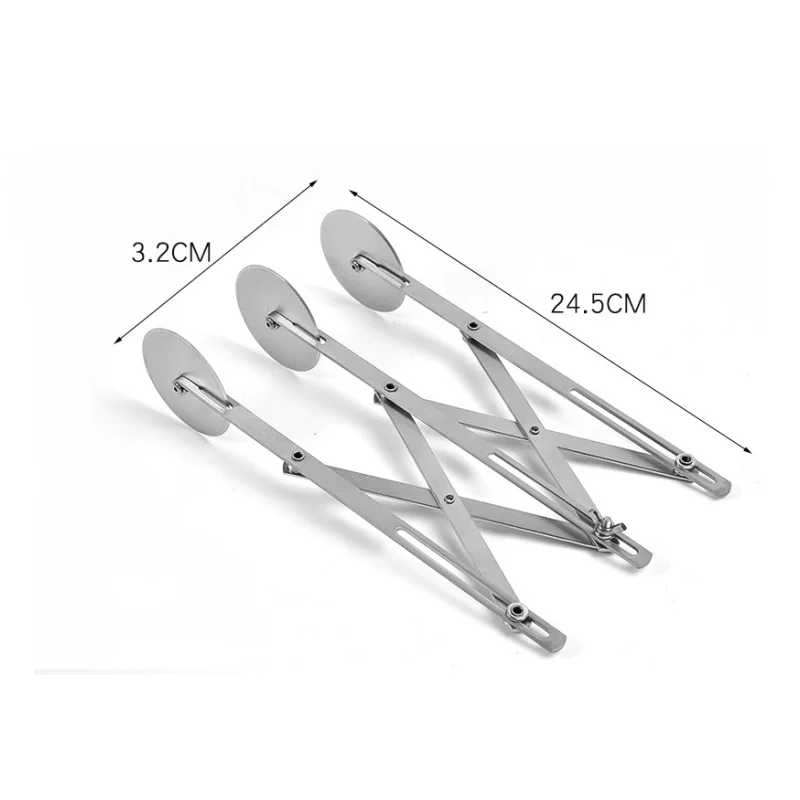 Expandable Stainless Steel Multifunctional Pizza Slicer, Flexible Pastry Cutter Dough Wheel Cutting Divider for Pie Cake