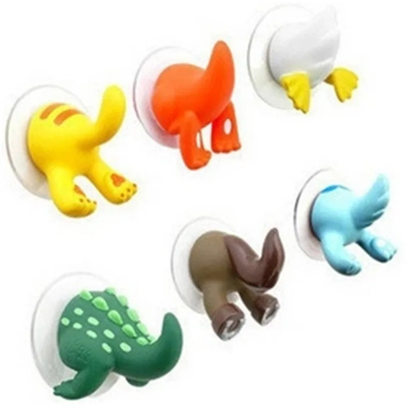Creative Cartoon Suction Cup Hooks Wall-mounted Punch-free Home Decoration Animal Tail Plastic Adhesive Hook