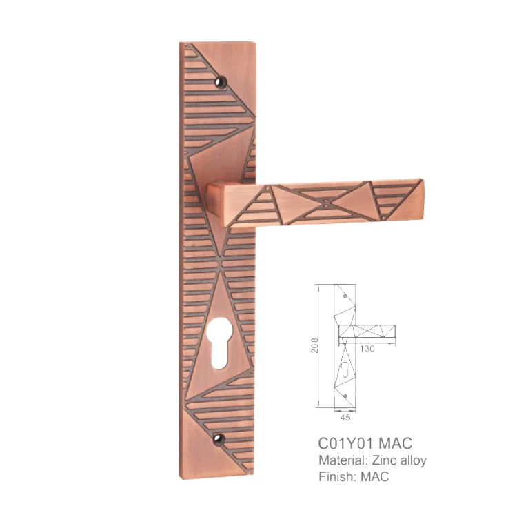 High quality luxury security zinc alloy door handles