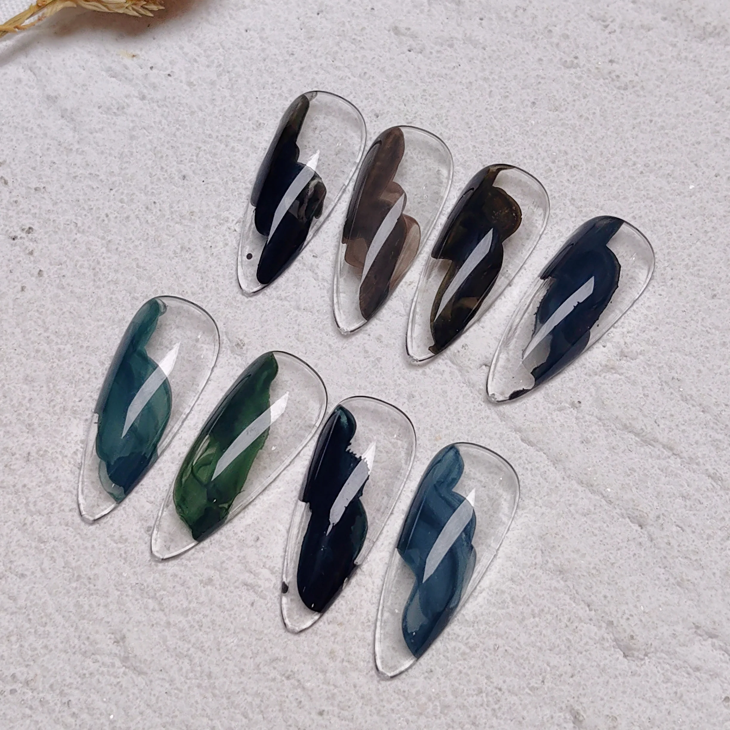 MH vegan halal gel polish marble onyx liquid pigment for paint glass nail polish oil bottle 15ml with brush double color powder