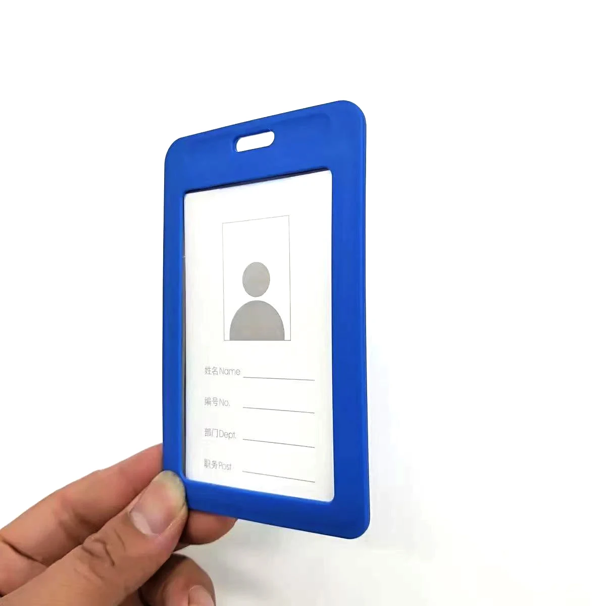 Custom Business ID Card Holder Name Badge Double-Sided Clear Hard Plastic with Personalized Logo Printed