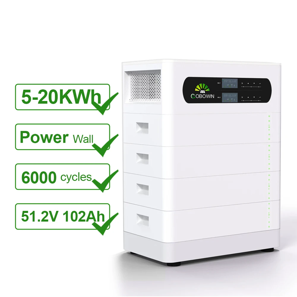 High-Volt Stackable Battery All In One Inverter Mppt 51.2v 100ah Solar System Lifepo4 Battery 5kwh 10kwh 25kwh Solar Battery