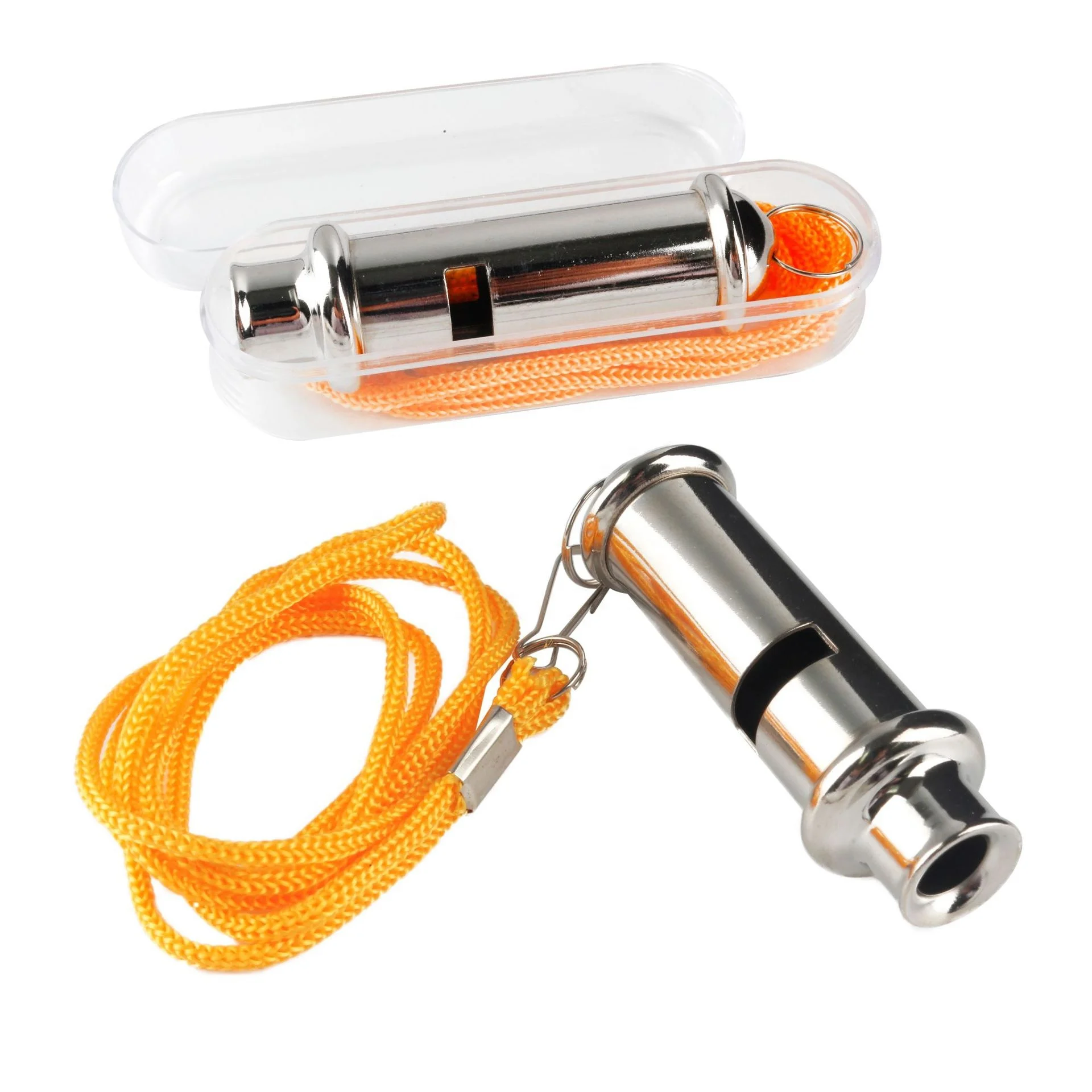Metal Whistle with Lanyard Loud Crisp Sound Sports Whistle for Referees Survival Emergency Safety Whistles