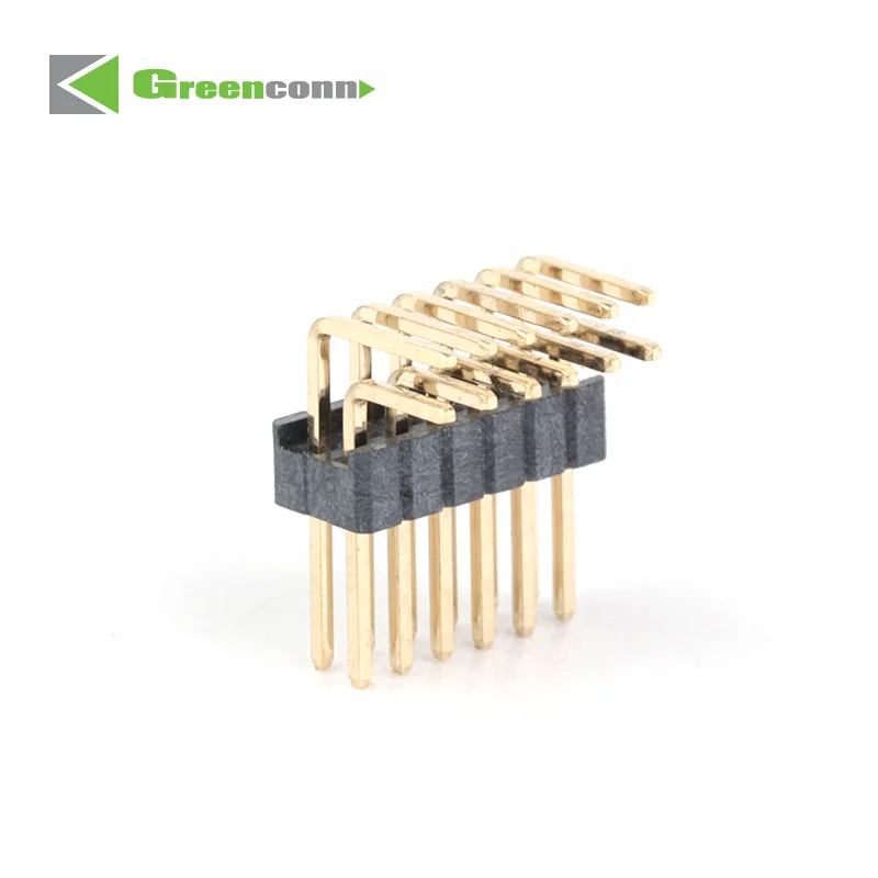 Customized connector manufacturer 1.27mm Pitch Pin Header Duals Rows R/A Type Base 2.00H  40 pin header connector