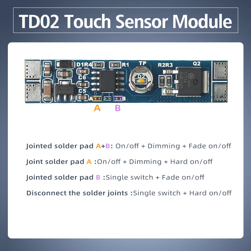 FICLUX 12V/24VDC 8A Touch Motion Sensor Module CE Rohs Small PCB Motion Sensor for LED Cabinet Light