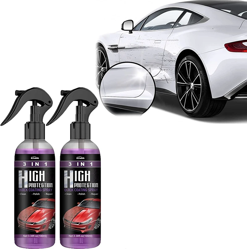 3 in 1Protection Quick Coating Spray Waterless Wash Car Coating Fast Wax Polishing Spray Plastic Refresher Fast Scratch Repair