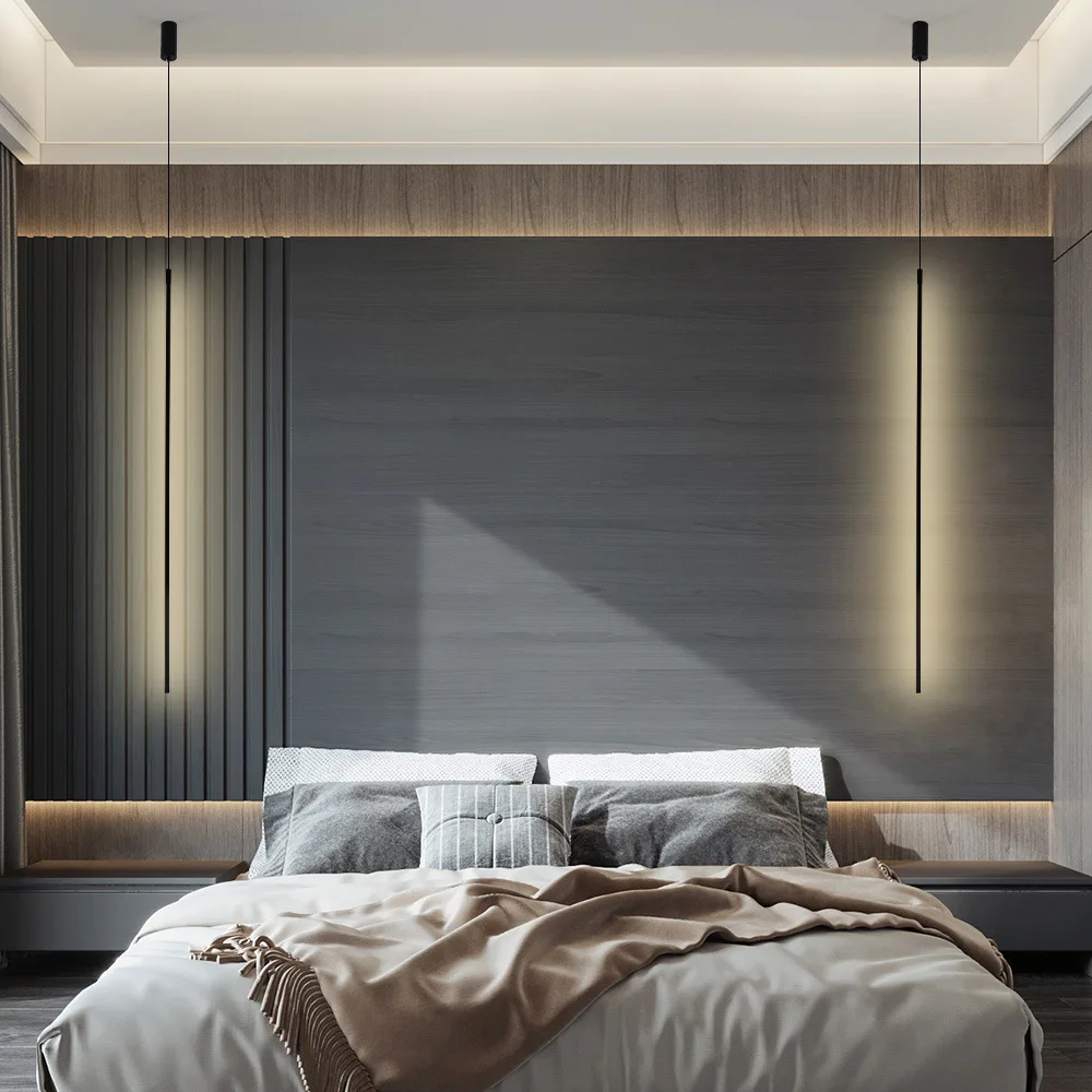 modern simple minimalist design indoor decoration hotel room bedroom bedside acrylic led chandelier
