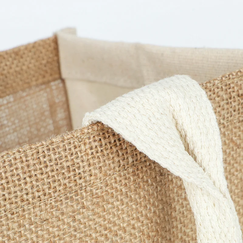 OEM индивидуальный принт доступные высококачественные джутовые мешки для печати с кожаными ручками Джутовая