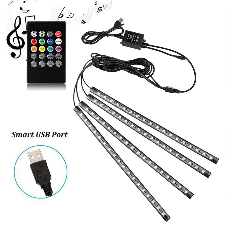 
Led Interior Car Light Car Atmosphere Lamp Vehicle RGB Neon Interior Light Strip for Car 