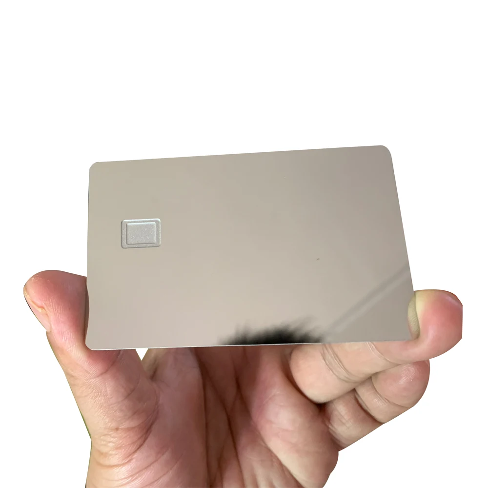 Fast Shipping Mirror Gold Silver 4442/4428 Chip Credit Card Blank Square Slot Metal Card Hot Sale