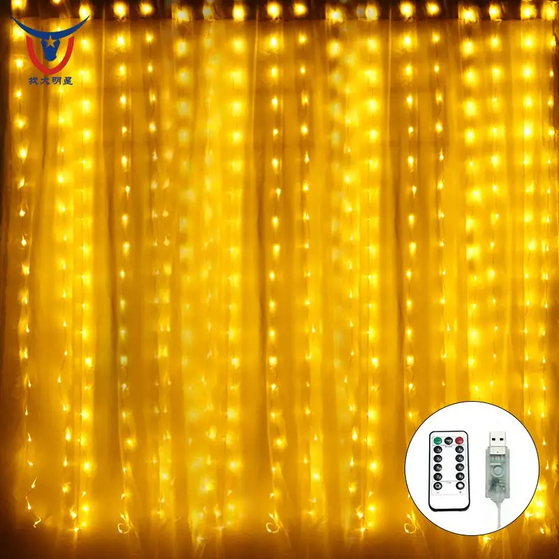  Фея шторы огни 600 LED 9.8ftX9.8ft 8 режимов безопасности оконные светильники для дома свадьбы Рождества вечеринки всей