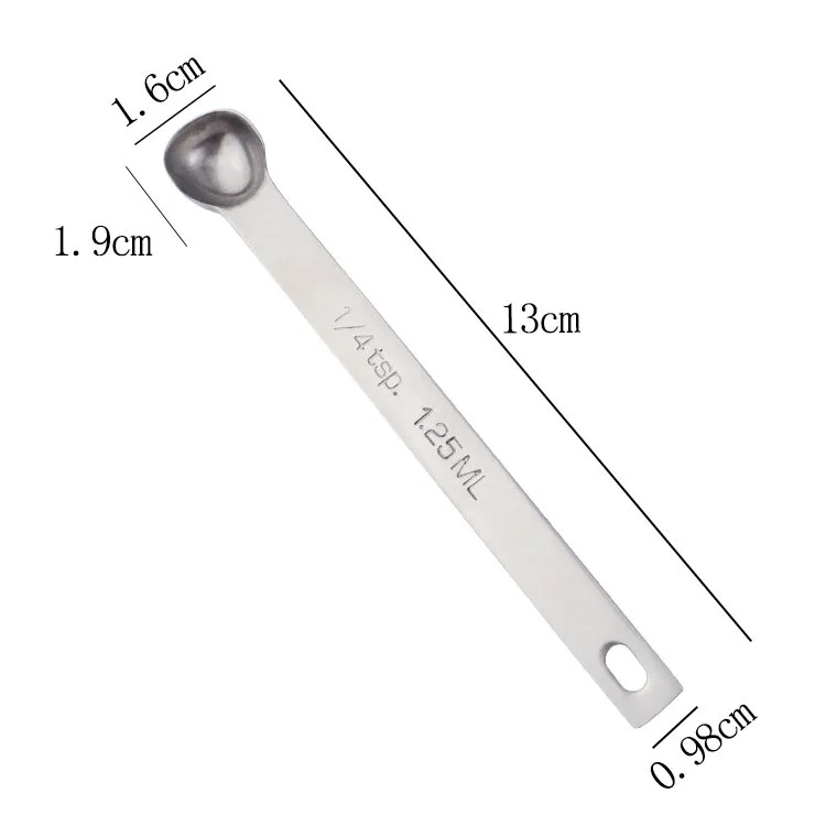 Длинная ручка из нержавеющей стали 1/4 чайной ложки/1,25 мл/1/32 унций/1,25 куб. См Одиночная мерная ложка