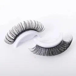 no glue self adhesive eyelash  vendor customized boxes strip eye tresluces lashes reusable self-adhesive eyelashes