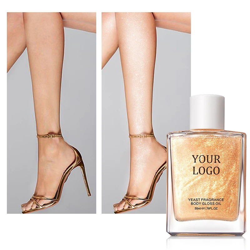 Makeup Highlighter Shimmer Body Lotion Body Glitter Spray Natural Rose Gold Waterproof Body Oil Shimmer Private Label