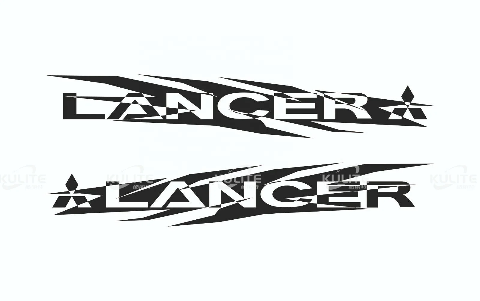 2pcs side Stripe body decal racing graphics vinyl sticker for MITSUBISHI LANCER