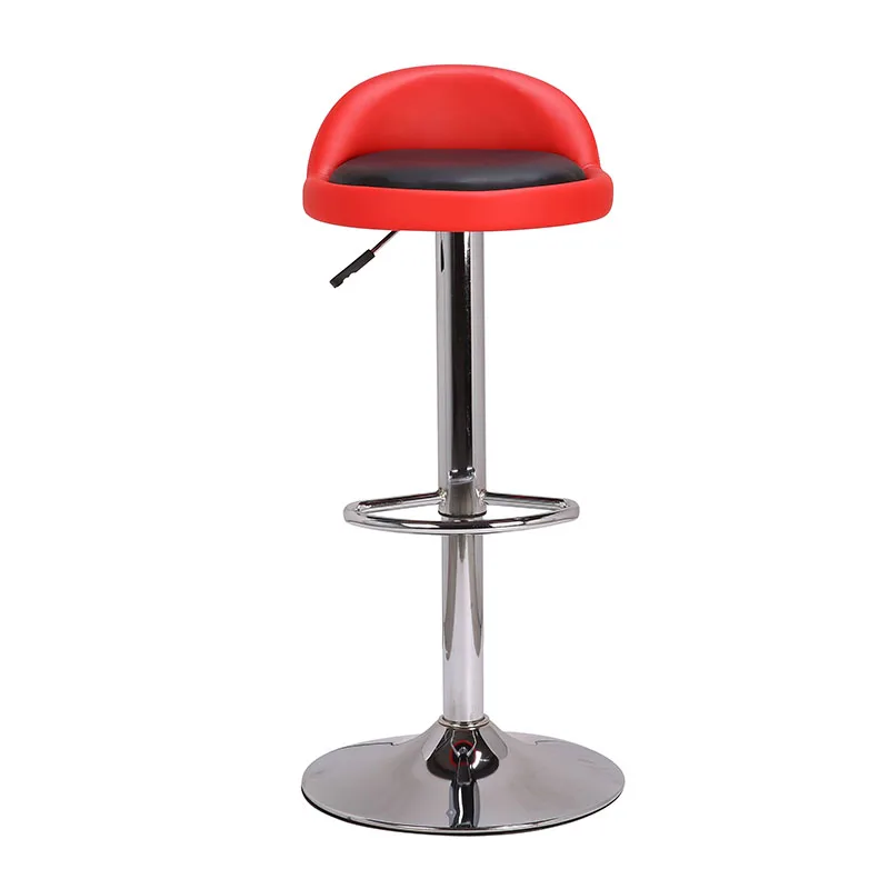 Hot Adjustable Bar Stool Set Of 2 Round Leather Seat Swivel Counter Height Bar Stools With Low Backrest