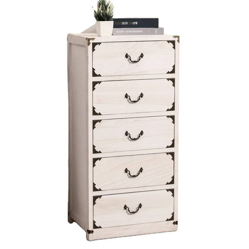 European solid wood multi-chest living room bedroom storage cabinet retro to do old combination lockers