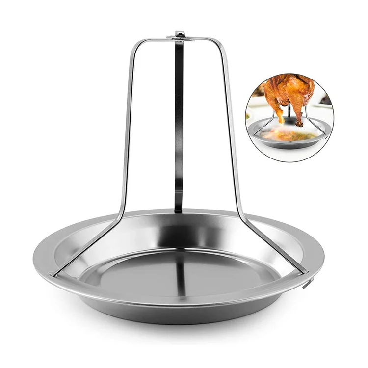 Wholesale Stainless Steel BBQ Tools Roast Chicken Rack Chicken Roaster Rack Barbecue Tray for Oven Cooking Grill Pan Tool