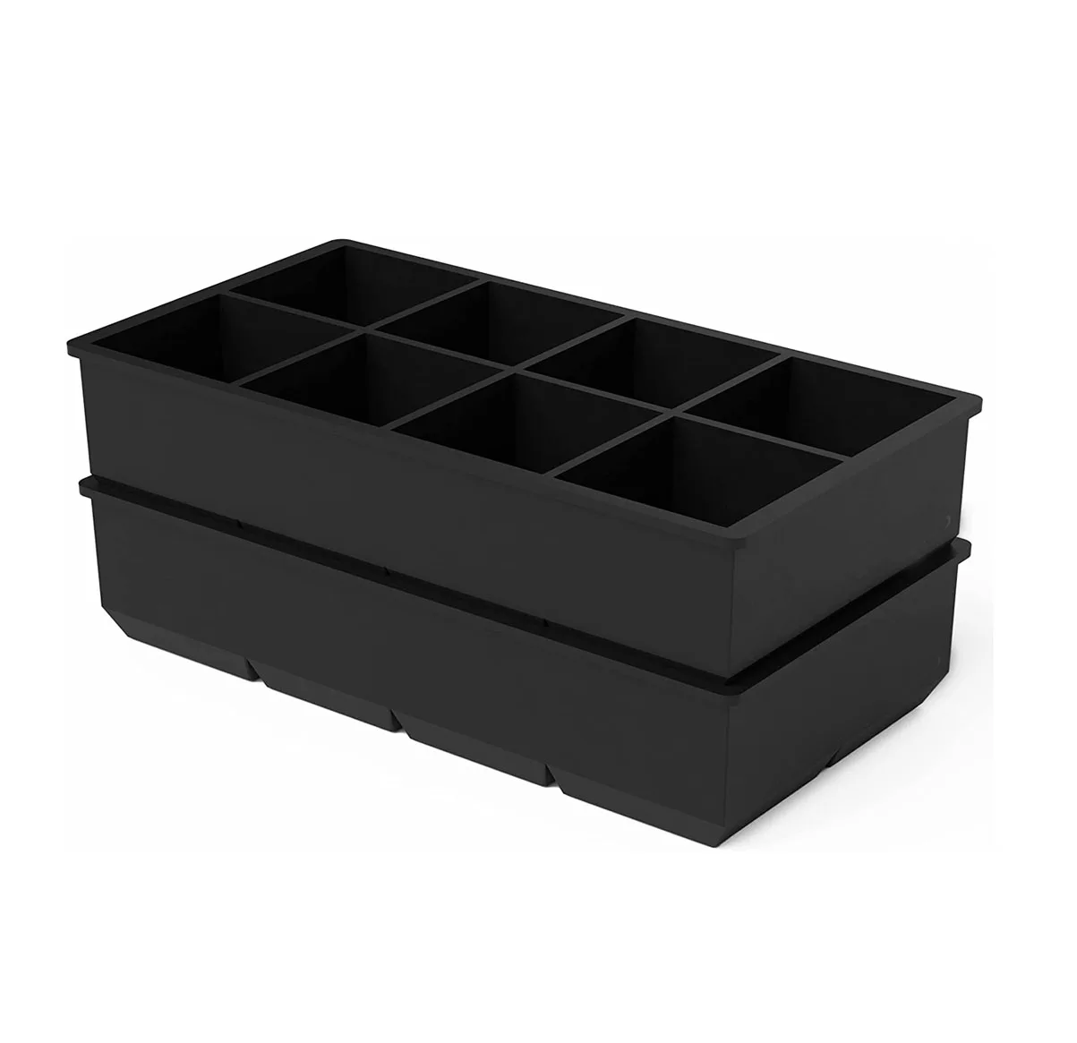 Custom 6 Cavity Large Size Flexible Ice Mold for Whiskey and Cocktails Ice Cube Square Molds