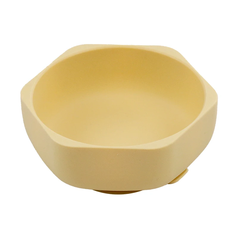 New Design Baby Feeding Plate Silicone Hexagon Suction Bowl Kids Bowl for 0-12 Months Baby