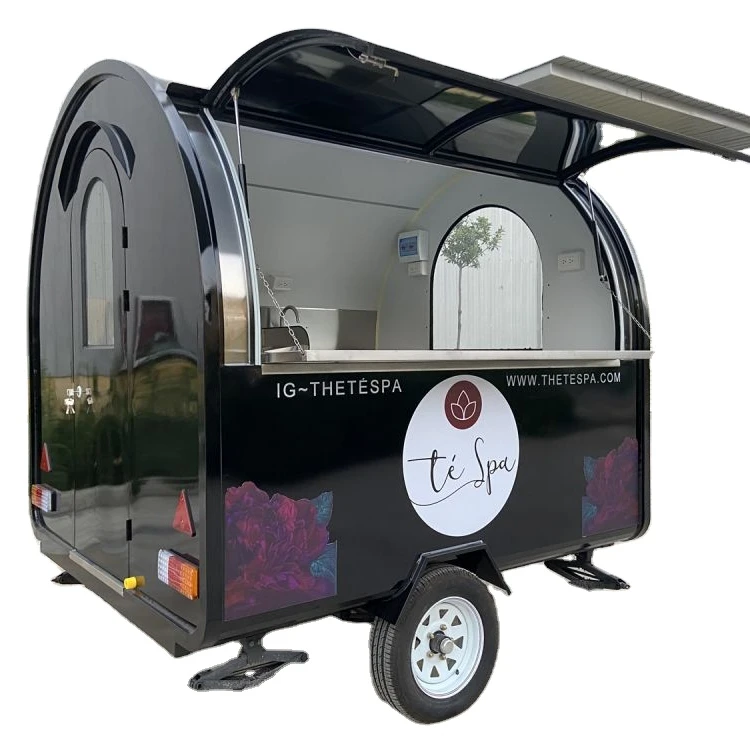 US mobile towing trailer 3 compartment water sinks set 7.2 ft free color painting fashion trailer truck for sale