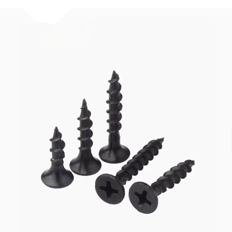 Factory Coarse Thread Black Oxide Phosphate Gypsum Board Self-Tapping Drywall Screw For Wood