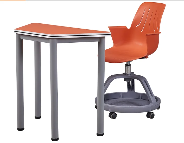 modern cheap children school classroom MDF table wheels swivel training chairs single student study desk and chair set