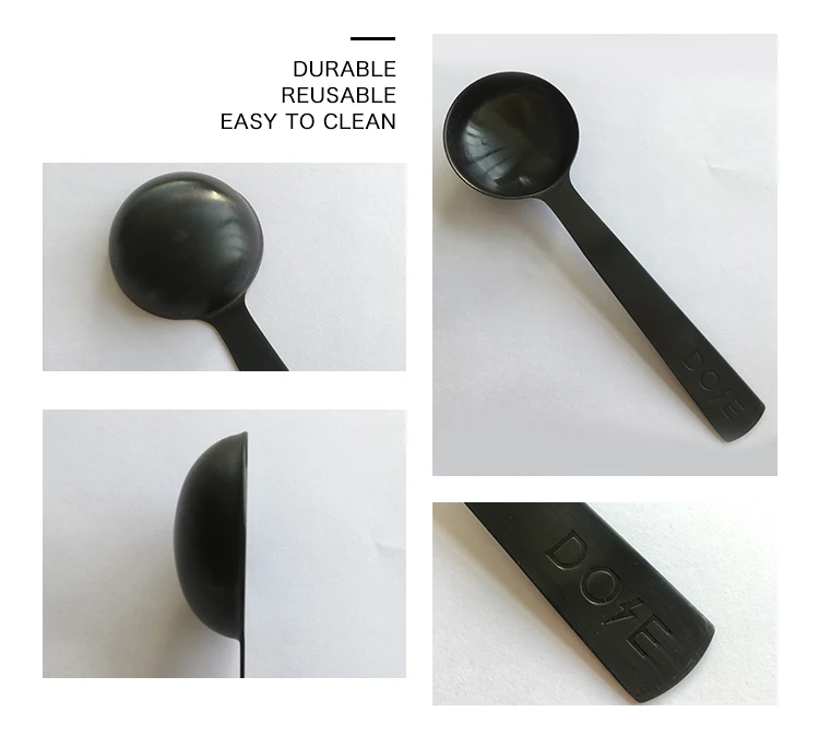 
Eco-Friendly customized logo matte black measuring spoons 