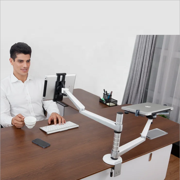 OA-9X Dual Arm Adjustable Height Rotatable Holder for Notebook 10-16 inch and Tablet PC 7-10 inch desktop Tablet pc Laptop Stand