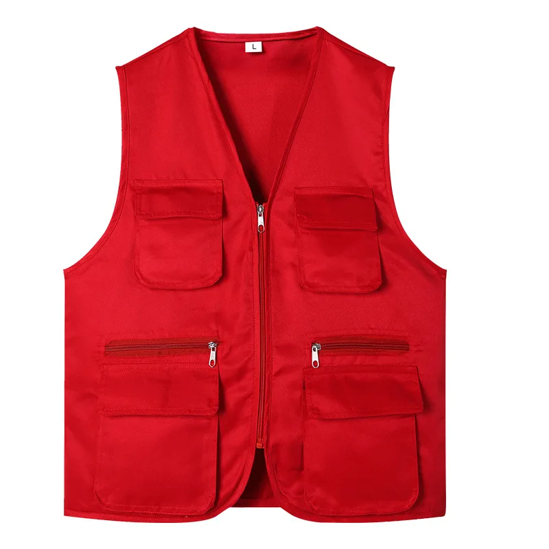 Volunteer vest printing logo multi-pocket tooling event overalls vest wedding photography advertising team clothing
