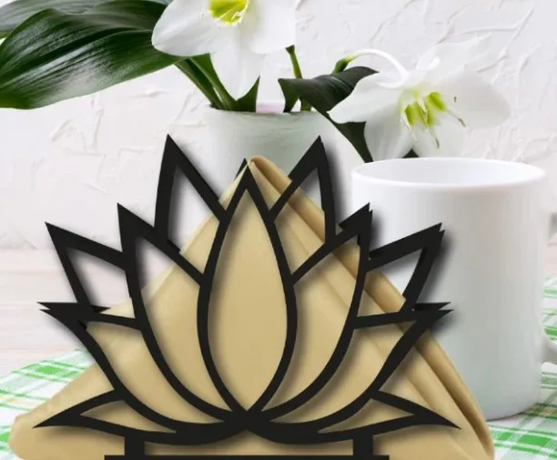 Wholesale  Metal Paper Tissue Holder Lotus Flower Napkin Holder Coffee filter paper holder Metal rack