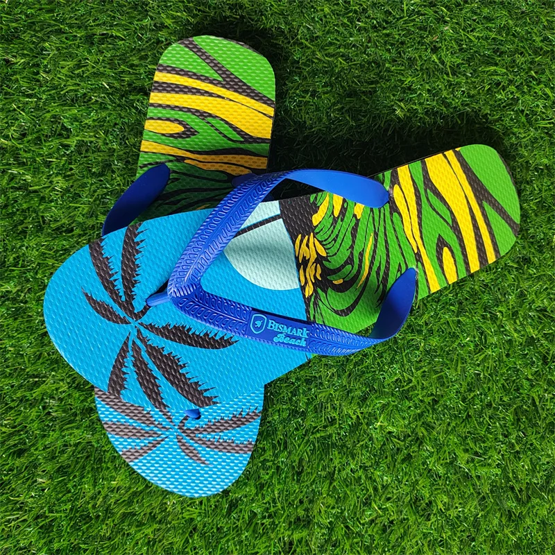 PE material good quality colorful non slip rainbow flip flop summer spanish beach slippers for girls