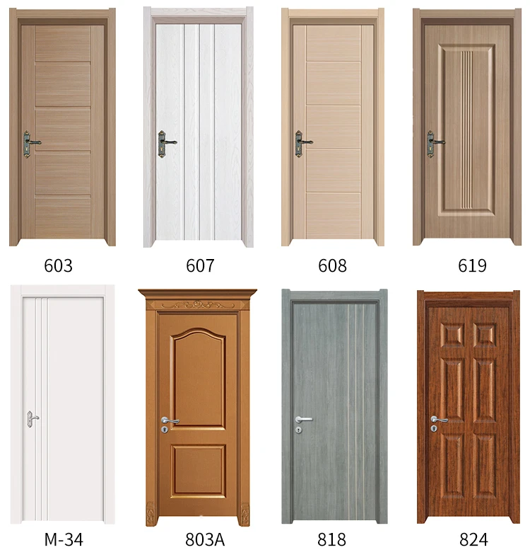 Yingkang Modern WPC Bathroom Door Panel Easy Installation Waterproof PVC Plastic With Multiple Styles for Hotel