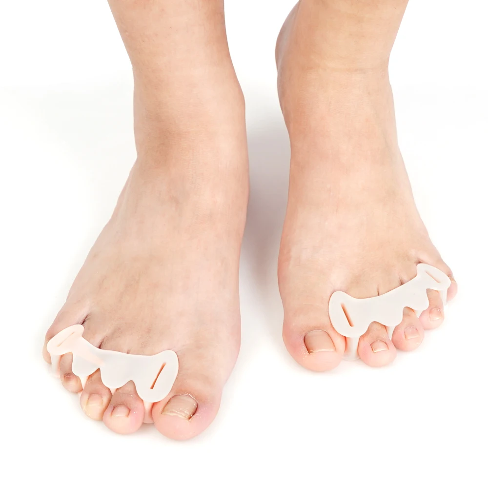 Силиконовый разделитель для пальцев ног продукт ухода за ногами с тремя отверстиями медицинский ортортический гель растяжки большого пальца правильных