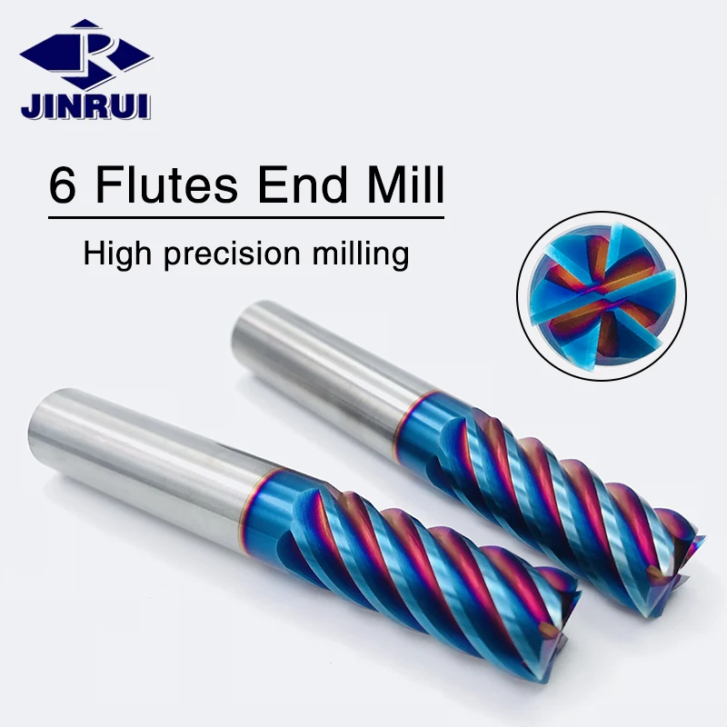 JR103 Customized Carbide Flat Endmill 6 Flutes Coated carbide milling cutter