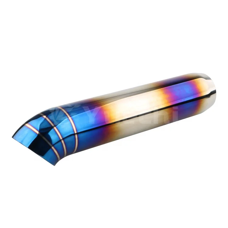 Yuechi Universal Titanium Burnt Blue Gold Black Stainless Steel Exhaust Muffler Tip Titanium Exhaust Pipel