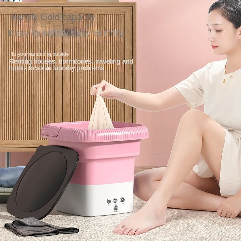 Underwear Socks Fully-automatic Electric Foldable Tub Laundry Washer Portable Mini Folding Washing Machine With Spin Dry