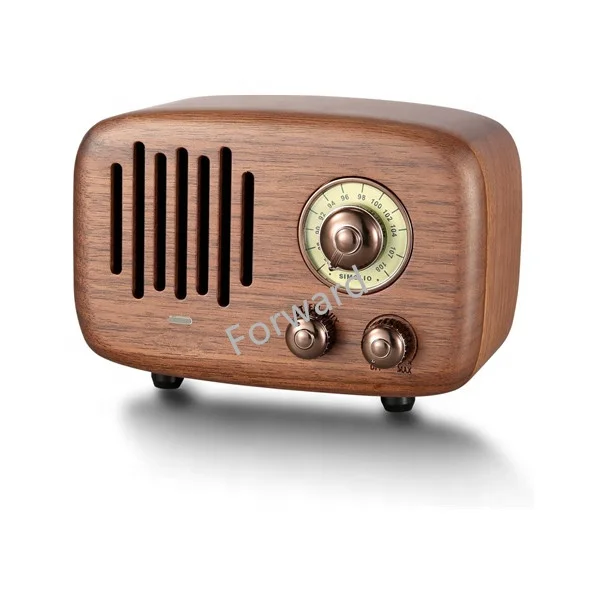 Ретро Bluetooth OEM разработан черный орех деревянный динамик с громким HD-звуком