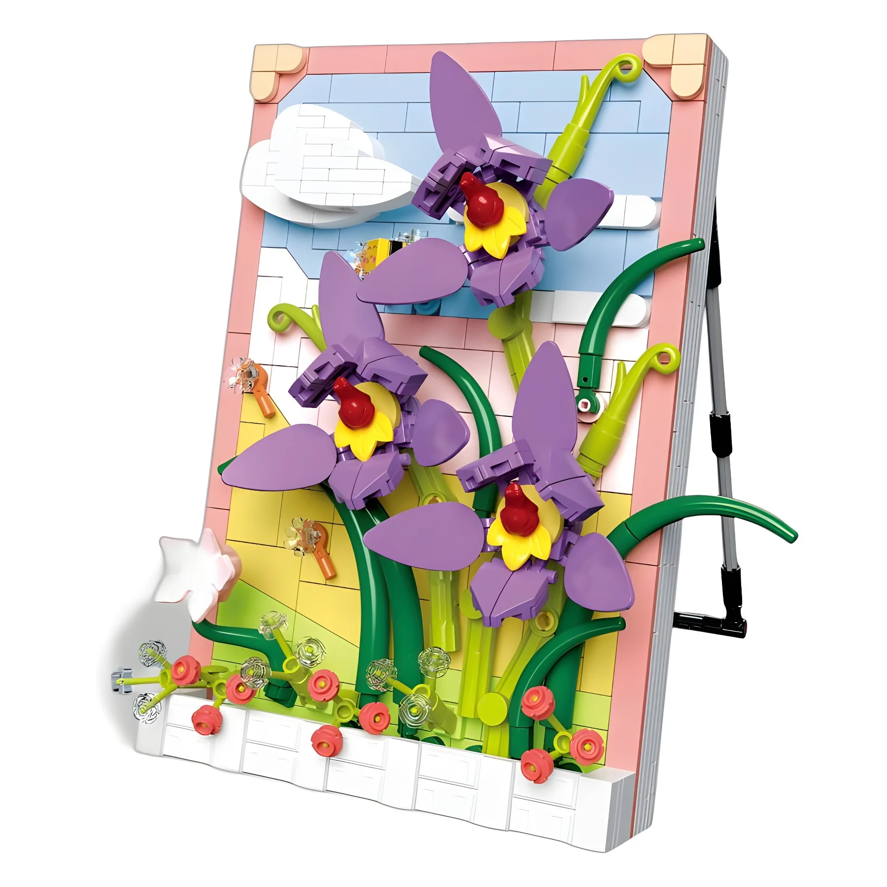 Zuanma 112  orchid daisy Plum blossom bamboo flower Photo Frame model decoration Building Blocks Plastic Toy gift for kids girl