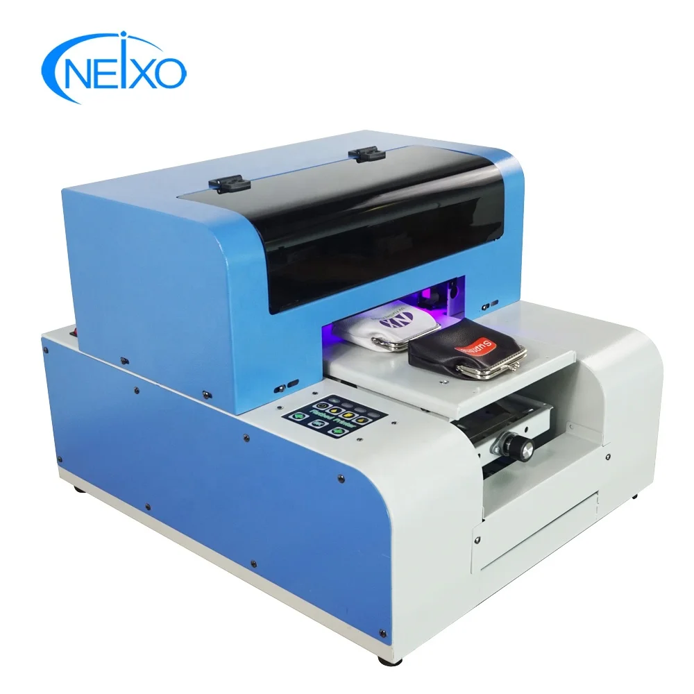 
A4 6 Color Inkjet leather Printing Machine flatbed uv printer 