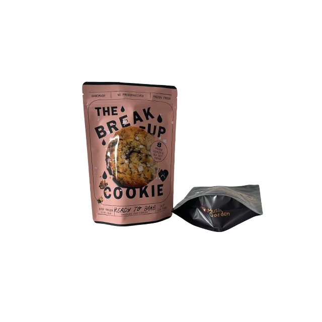 Black Matte Finish Aluminum Foil Doypack Snack Food Bag Bolsa Stand Up Zipper Pouch Plastic With Circle Hole For Cookies Snack